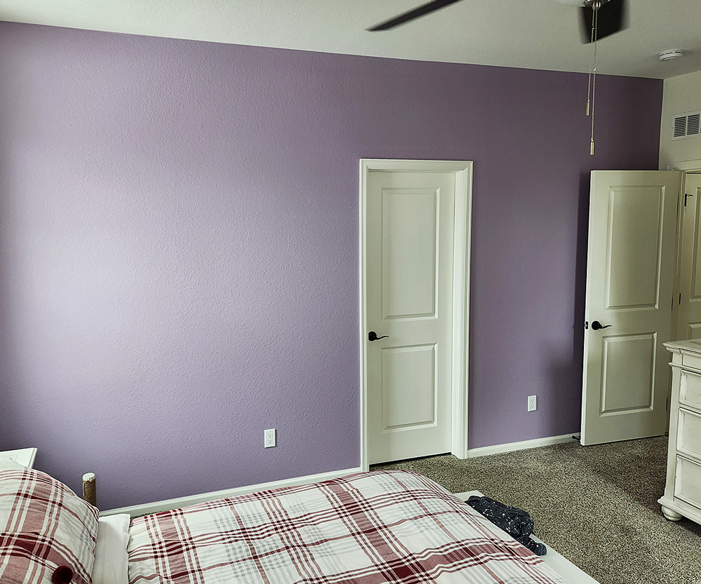 Step 5: Want to keep it simple but still add a fun accent, we can simply paint a wall and bold and eye-catching color.